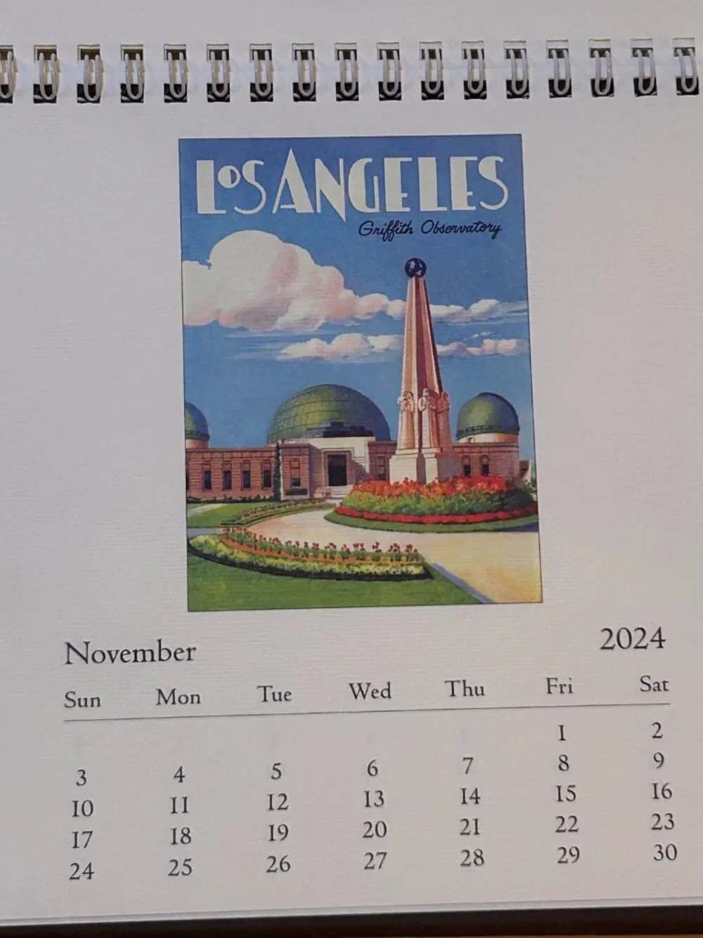 California-Themed Art Desk Calendar 2024